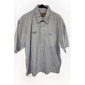 Simms Fishing Shirt Men's Blue Plaid Short Sleeve 3xdry Size Large